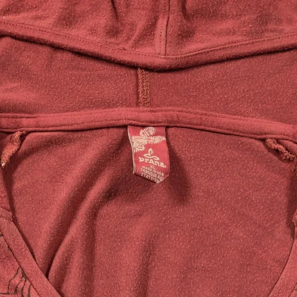 prAna Terracotta Graphic V-Neck Hoodie Pullover Size Small - Picture 6 of 10